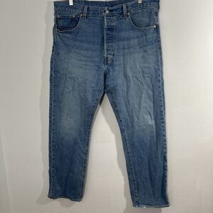 Levis 501 Jena Mens 38X30 93 Premium Straight Button Fly Big E Blue Denim Preppy
